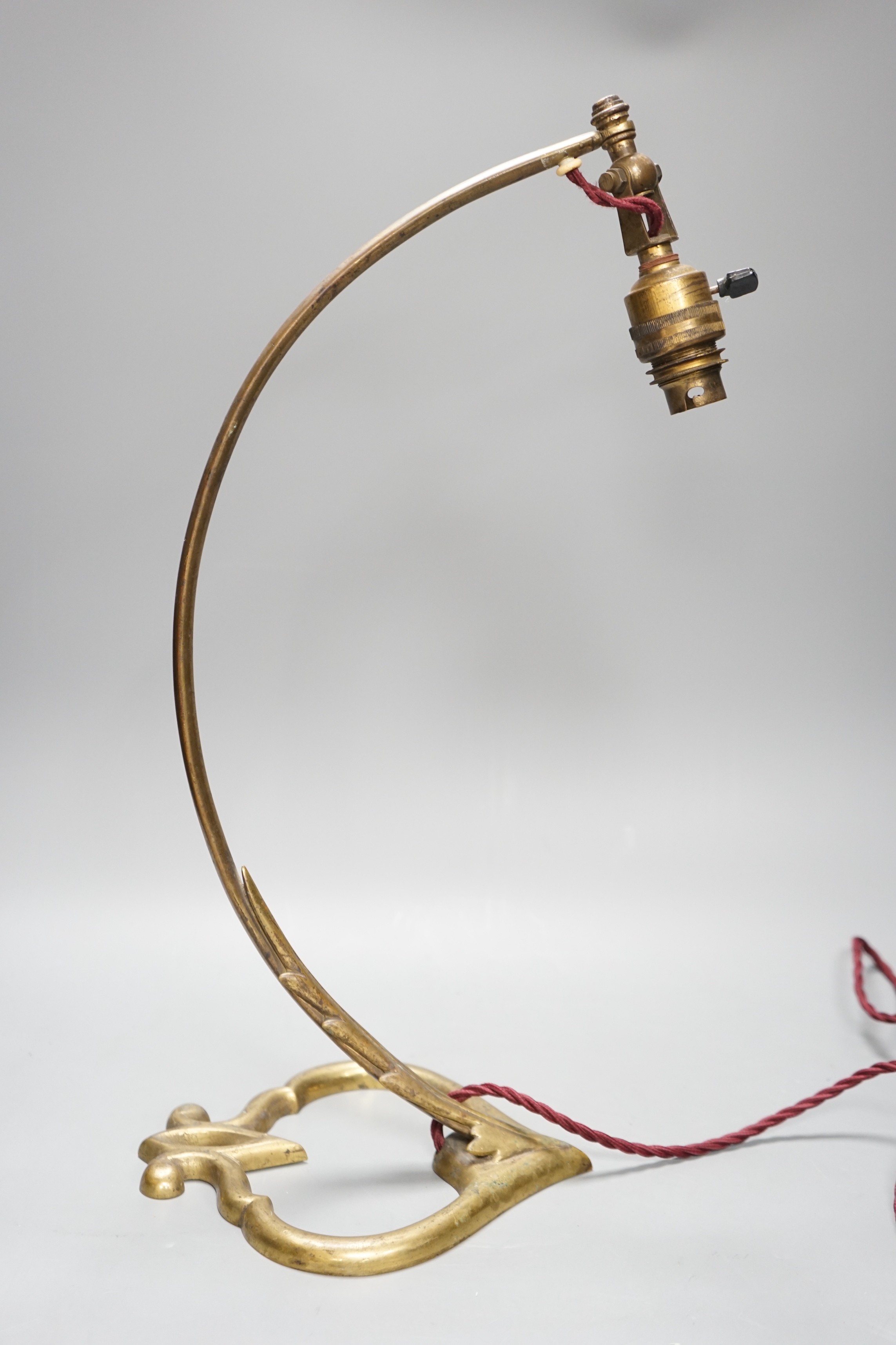 A Benson style brass desk lamp, 47cm